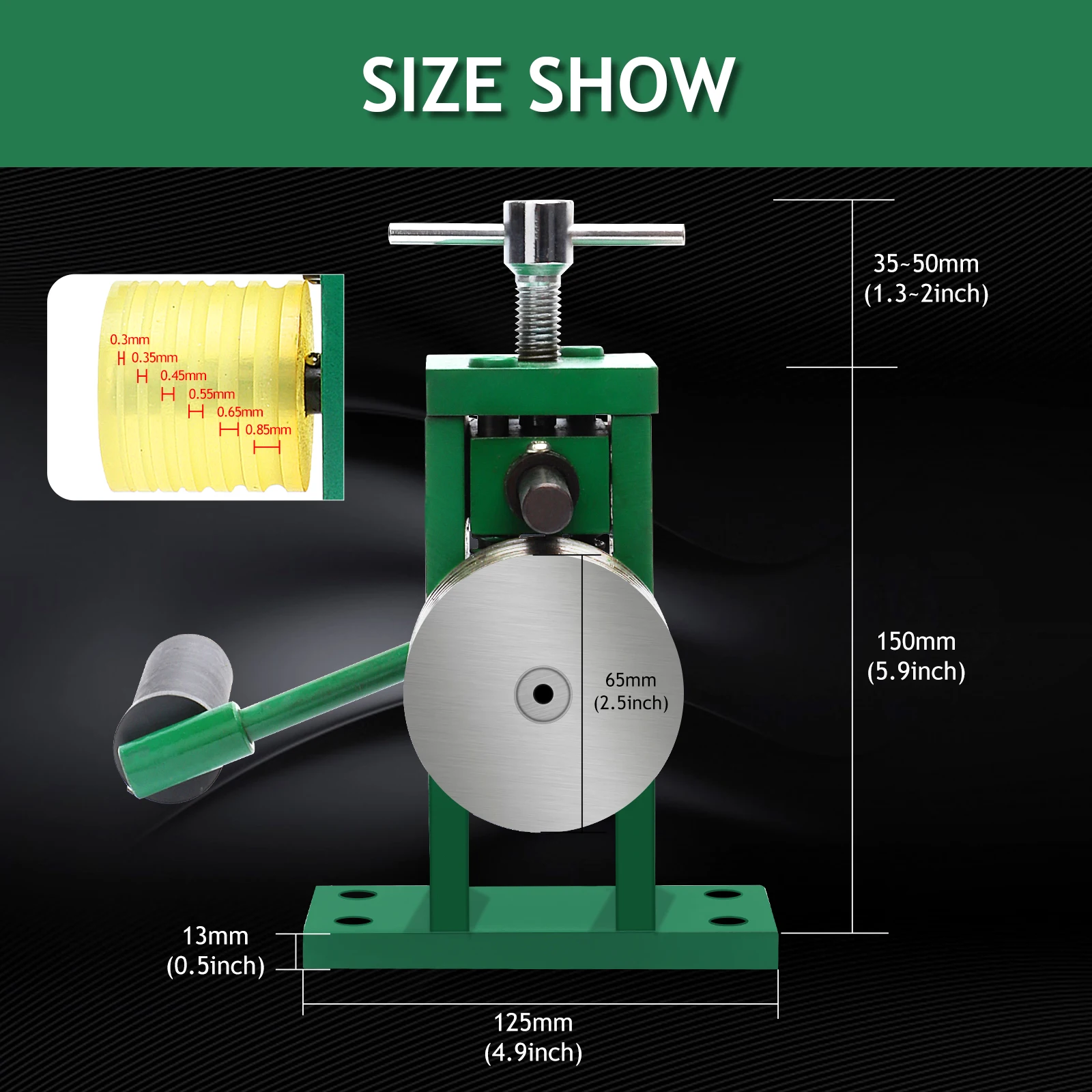 Jewelry Ring Bending Machine Hand Crank Earrings Press Bend Steel Plastic Round Press Machine Solid Gold and Silver Plus Tools