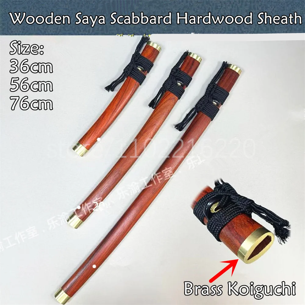 Unique Red Wooden Saya Scabbard Hardwood Sheath Brass Koiguchi Koijir For Japanese Sword Wakizashi Tanto Samurai Katana Parts