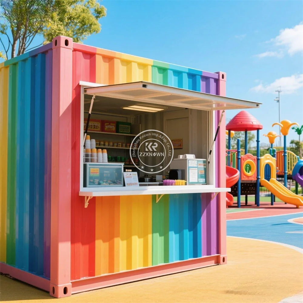 

Container Mobile Cafe Kiosk Prefabricated Container Bar Street Restaurant Full Equipped Mobile Kitchen Outdoor Coffe Shop Bar