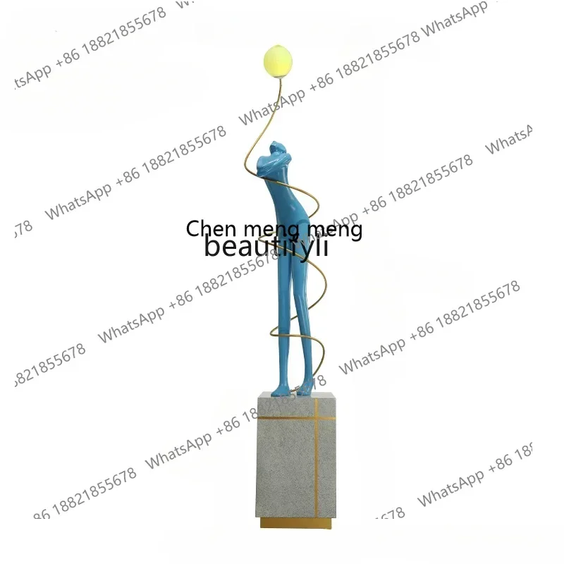 

D178 H Abstract figure sculpture lobby window art decoration living room luminous light luxury floor ornament