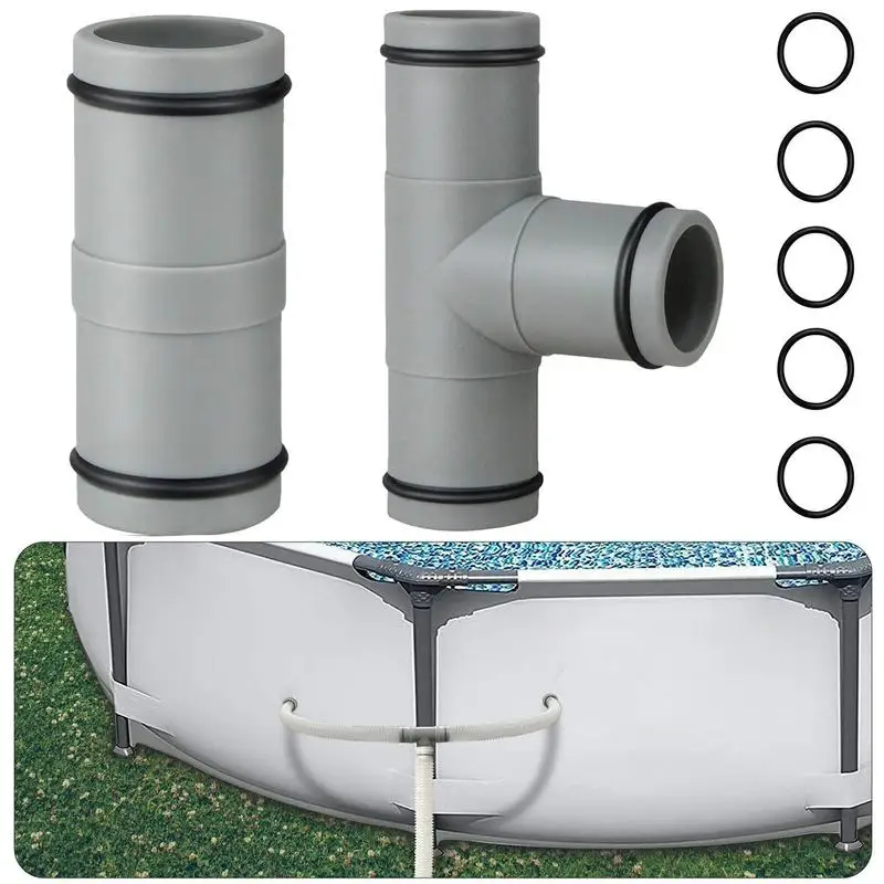 

Pool Hose Connector Two-Way Hose Coupling Gadget For 32mm Hose Replacement With Rubber O-Ring AboveGround Swimming Pool