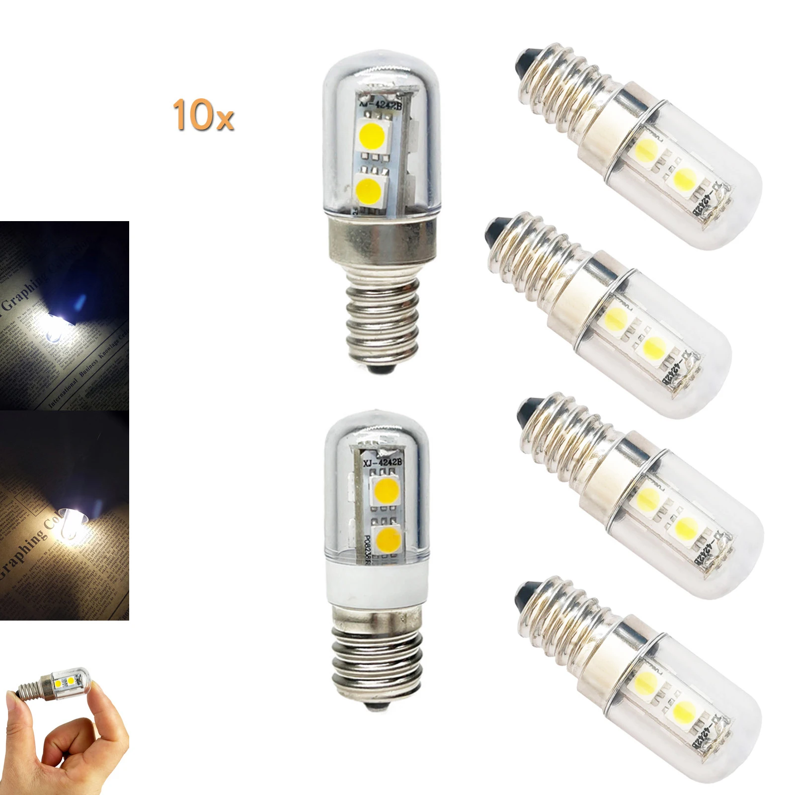 

10X Led Corn Light Bulb 220V Mini 5050 E17 E14 E12 Led Fridge Smd Lamps For Refrigerator Range Hood Lighting Home Decor Saving