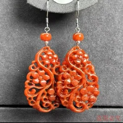 925 Silver Yellow Jade Hollow Out Flower Beads DIY Earrings Pendant Charm Jewellery Fashion Accessories Woman Luck Amulet Gifts