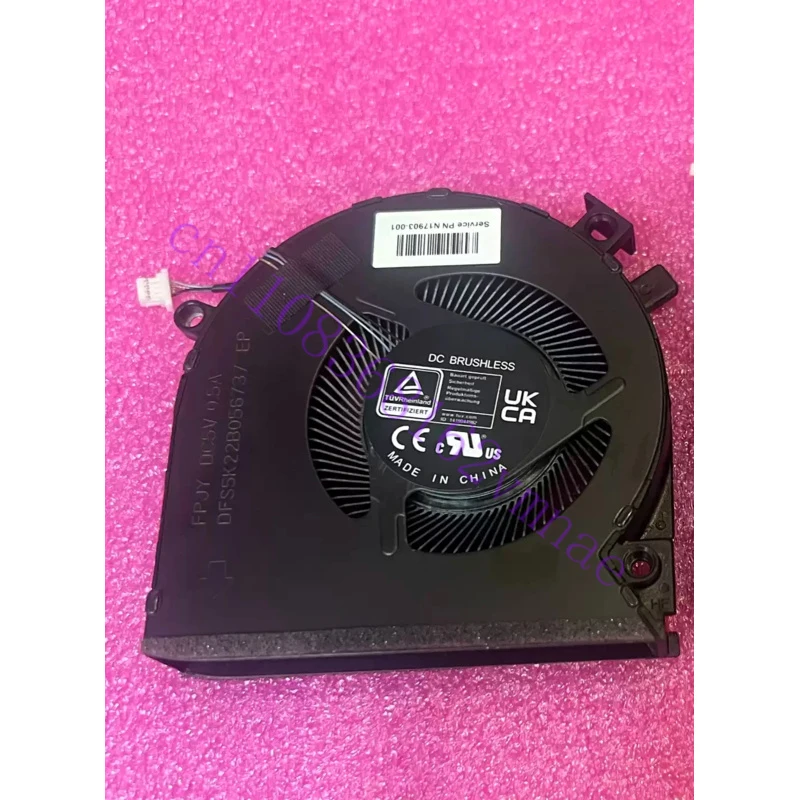 Laptop CPU Cooling Fan DFS5K22B056737 DC5V 0.5A 4-Pin For HP 15-FA TPN-Q278 TPN-Q279 N17902-001 N17903-001