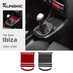 Real Soft Carbon Fiber Sticker For Seat Ibiza 6l 2003 2004 2005 2006 2007 2008 LHD RHD Manual Car Gear Center Console Panel Trim