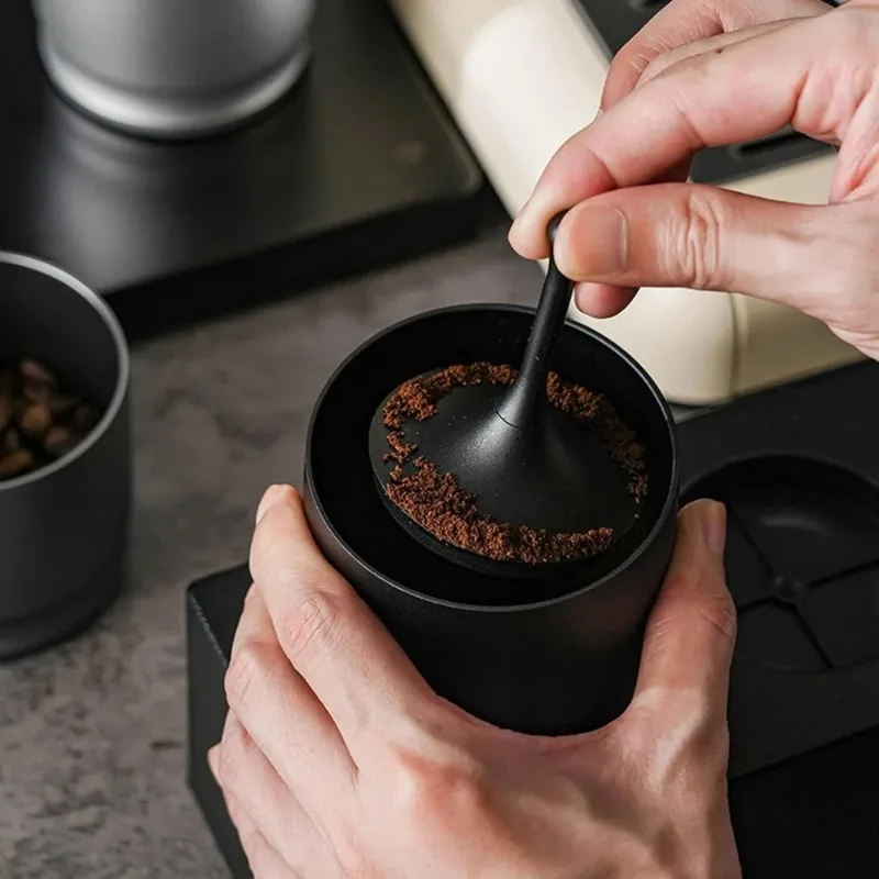 

58mm concentrated coffee powder receiving container dustproof powder cup coffee quantitative ring press aluminum alloy