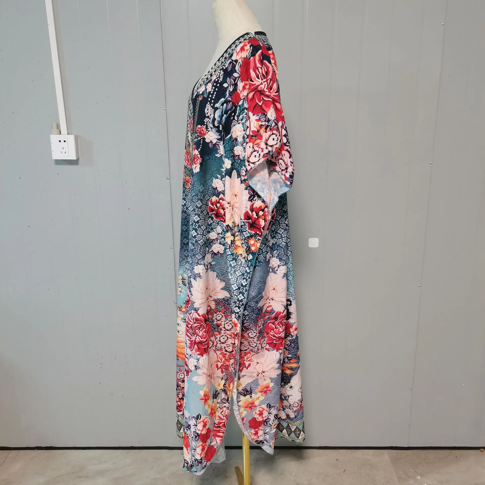 Sukienki Kaftan dla kobiet Plus Size strój kąpielowy zakrywają Kaftan Maxi tunika plażowa kostium kąpielowy