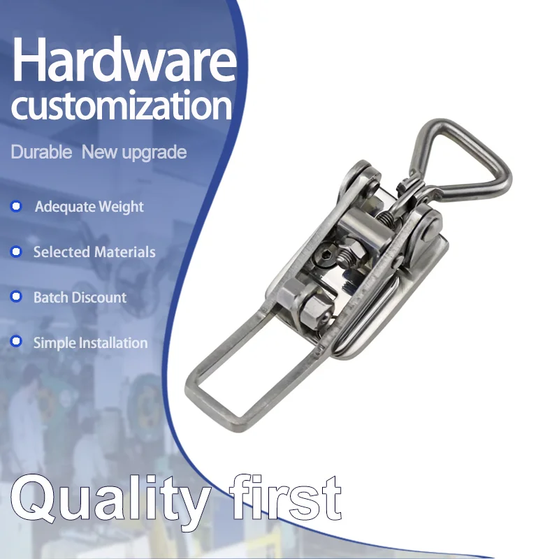 

Heavy-Duty Spring-Loaded Door Latch and Cabinet Lock for Industrial Machinery and Equipment Crafted from 304 Stainless Steel