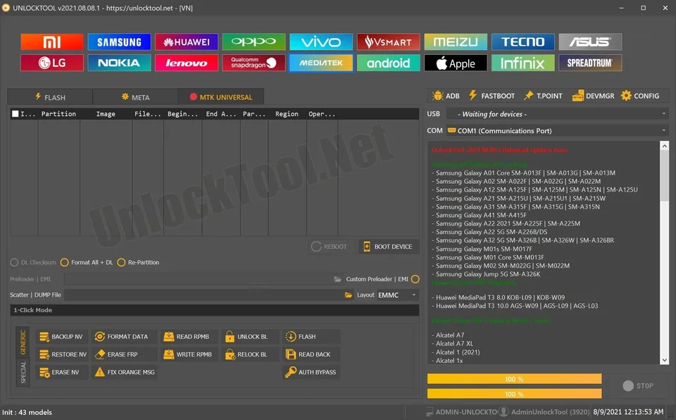 Herramienta de Desbloqueo Unlocktool Herramientas de Reparación 3.6.12 meses para Herramienta de Reparación de Android 3