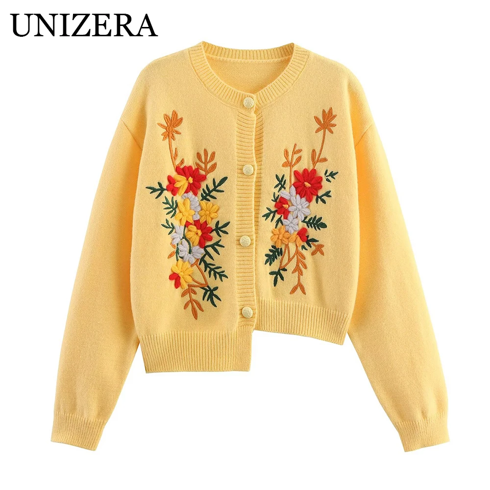 

New women's clothing European and American style fashionable simple and versatile embroidered irregular hem cardigan