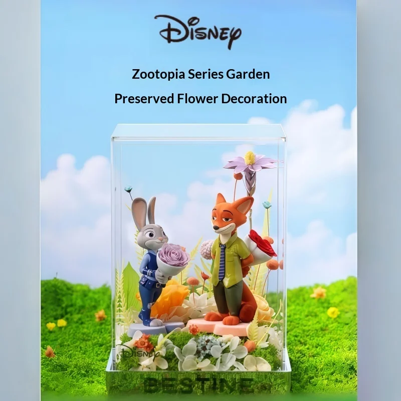 

Disney Official Zootopia Judith Nick Fox Leopard Officer Eternal Flower Ornament Christmas Birthday Gift