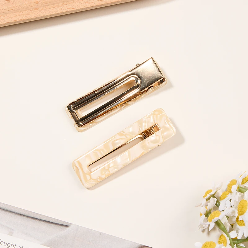 Pinza para el pelo pequeña con estampado de acetato de lujo para mujer, pasadores elegantes con patrón Floral para niña, accesorios para el cabello de moda Kawaii