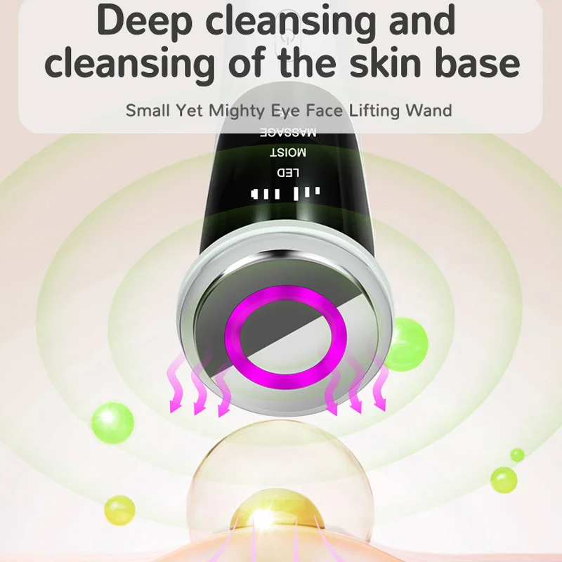 Micro corrente 4 in 1 massaggiatore facciale dispositivo di bellezza del collo compressione fredda e calda ringiovanimento della pelle sollevamento rassodante pulizia profonda