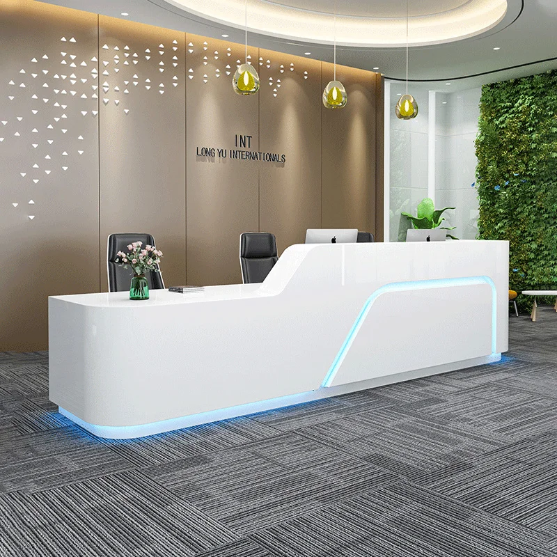 

Modern baking paint design reception counter Beauty salon cashier counter Luxury minimalism Customer center recepcion mostrador