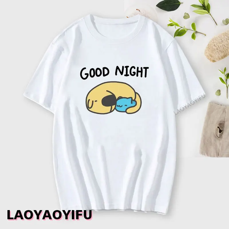 Bugcat Capoo and Funny Dog Cotton T-Shirt Fashion Short Sleeve Casual  Tee Kawaii Printing Unisex T Shirts Harajuku Streetwear