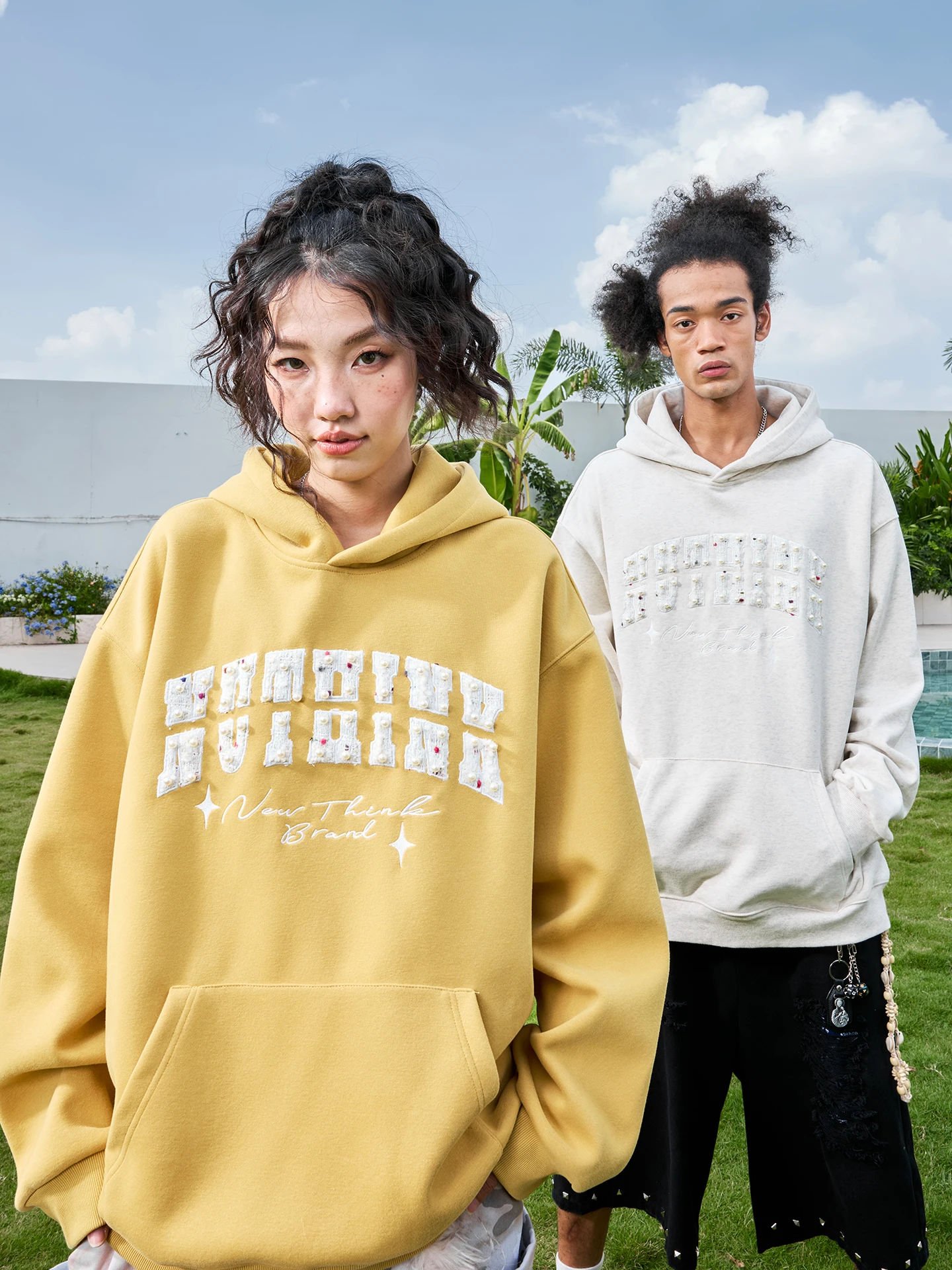 

Худи Nuthink в американском ретро-стиле с вышивкой жемчугом и буквами, на флисовой подкладке, новая весенняя коллекция, стильная, удобная, теплая, хлопковая толстовка