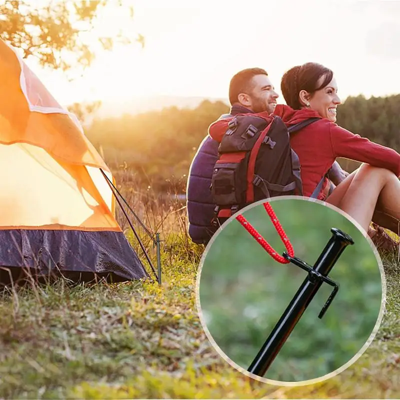 Hikevictor Heavy Duty Aço Outdoor Tent Pegs, Camping Stakes, Toldo Canopy, Chão Camping Prego, 4Pcs, 8"