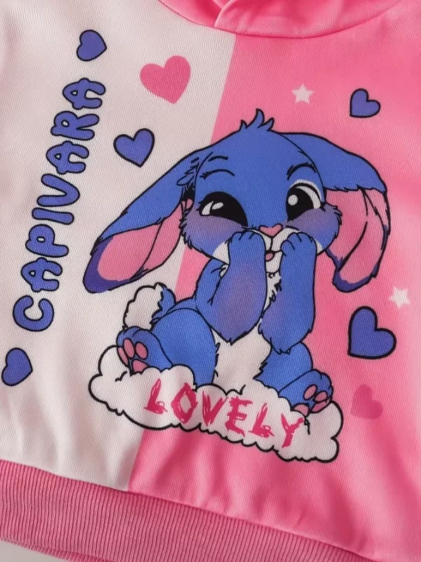Frühlings- und Herbst-Cartoon-Hoodie-Set für Babys und Kinder – Detail 5