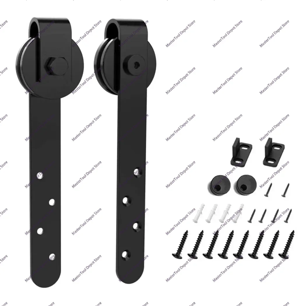1Set Cabinet Sliding Barn Door Hardware Kit Super Mini Barn Door System Slide Kit Top Mount Hanger Track Closet