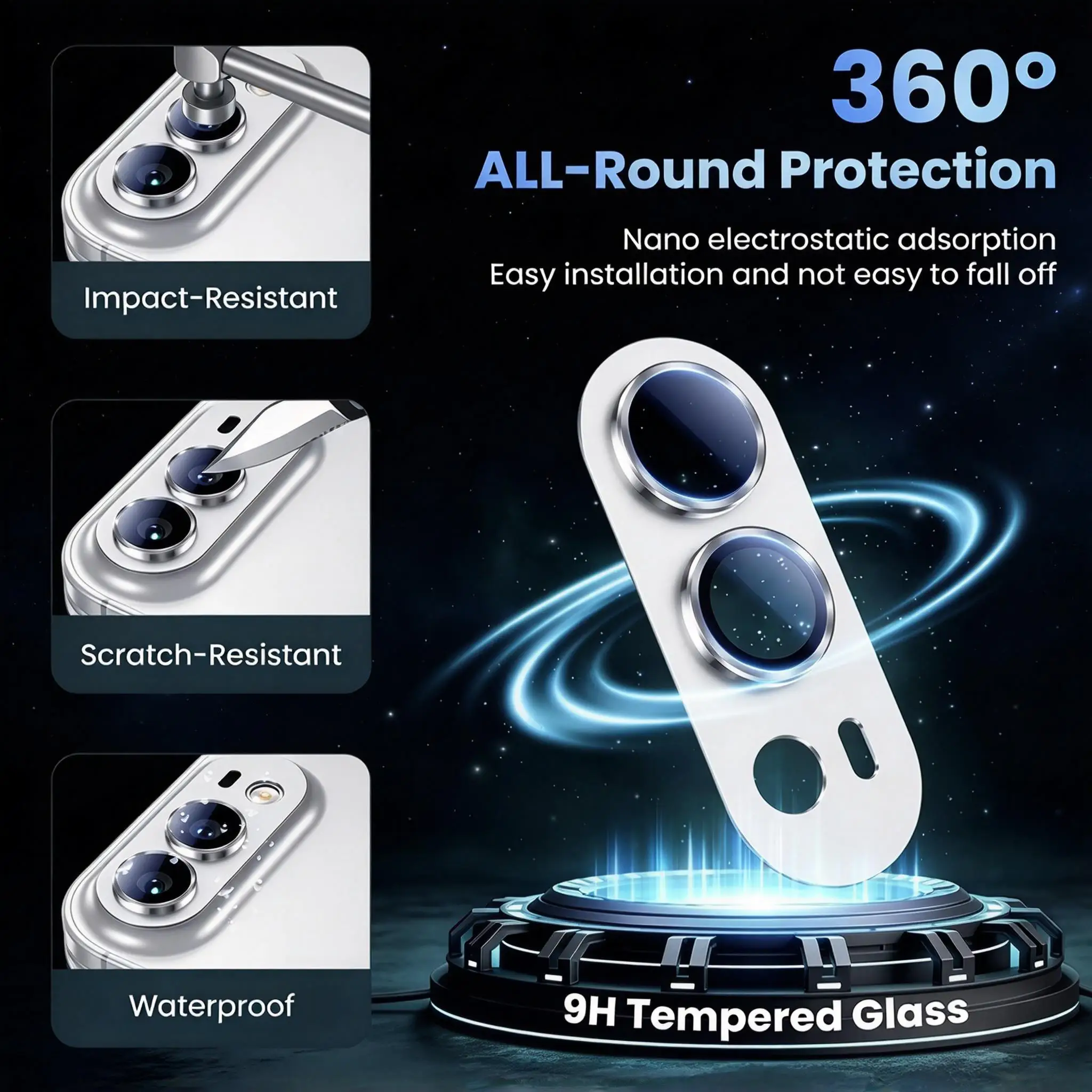 Metal Tempered Glass Camera Lens Protector For iPhone Duo 2026 HD Clear 9H Anti-Scratch Full Coverage Lens Film Protective Cap