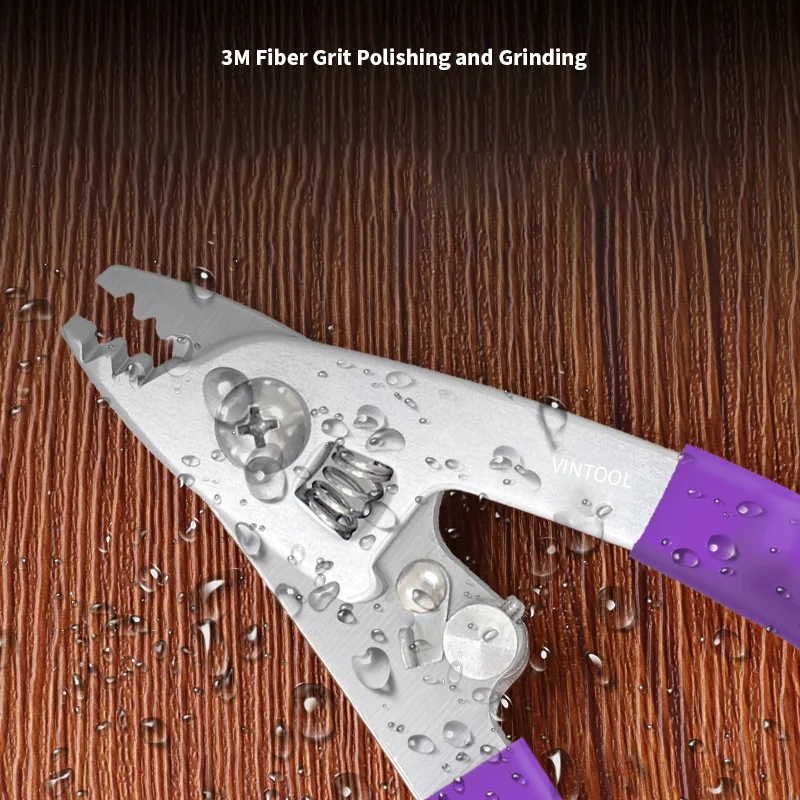 3-portowe szczypce do światłowodów VINTOOL Szczypce do ściągania izolacji z włókien Skórzany szczypce do ściągania izolacji z trzema portami Szczypce do ściągania izolacji z włókien
