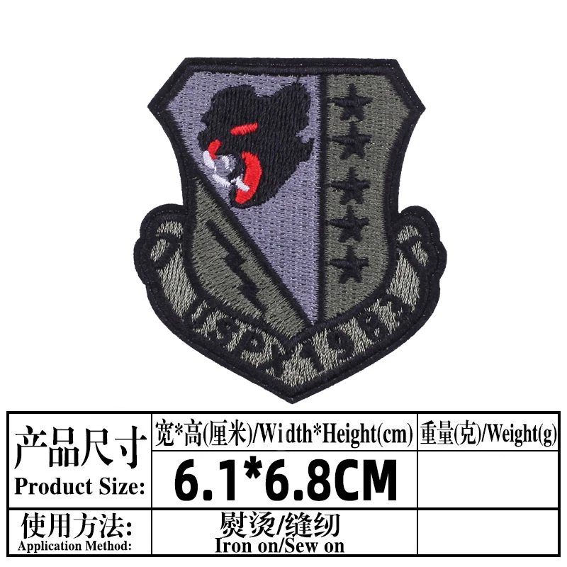 Oeteldonk Military Patches on Clothes Thermoadhesive Patch for Jacket US AIR Crown Eagle Embroidered Shoulder Badges for Soldier