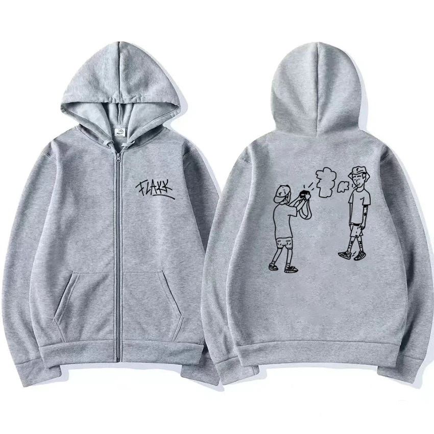 2025 Rapper Rels B Doppelseitig bedrucktes Album Grafiken Reißverschluss Streetwear Männer Frauen Harajuku Vintage Hoodie Unisex Fleecemäntel