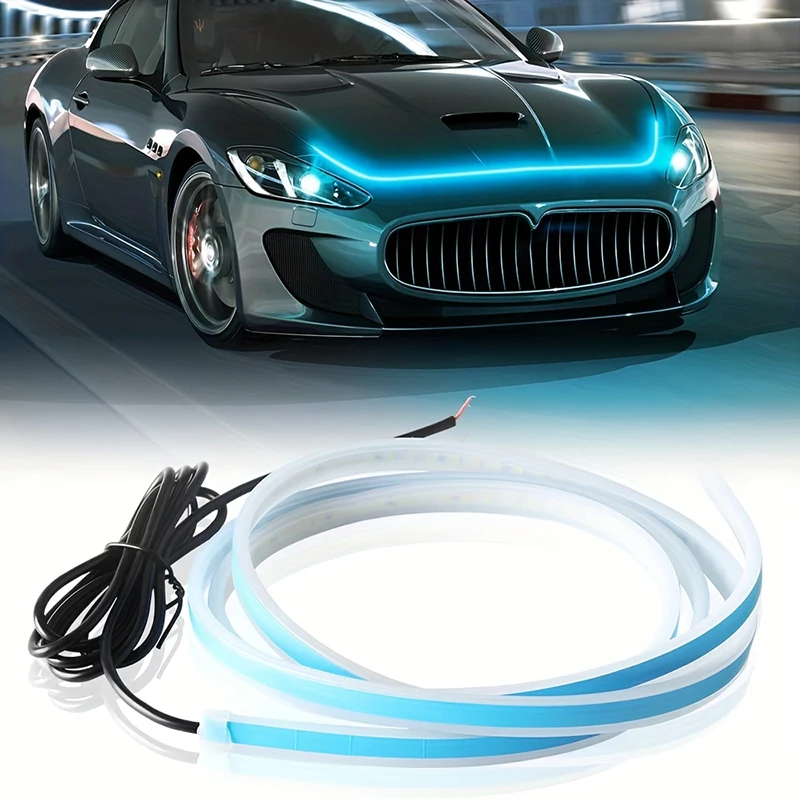 

1PCS LED Scan Starting Car Hood Decorative Lamp Universal Car Daytime Running Light DRL Dynamic Auto Tuning Headlight Strip 12V