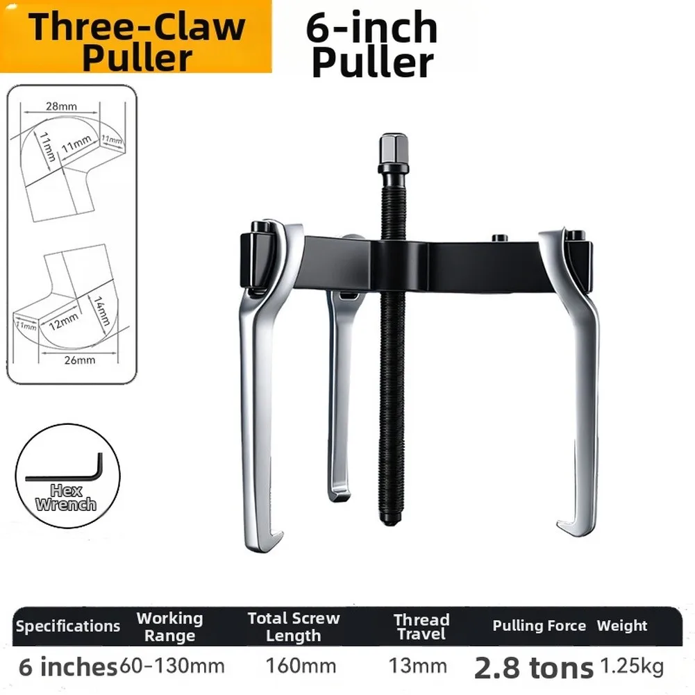 1pc 4/6/8inch Three-jaw Puller High Torque 3-Jaw Puller Bearing Flywheel Removal Kit Repair Bearings Tools For Motorcycles Car