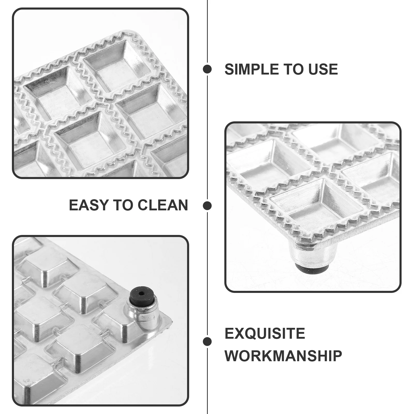 

Dumpling Mold Ravioli Mould Maker Aluminum Alloy Pastry Tool Non-Scratch Household Supply Ravioli Mould Tray Pastry Maker