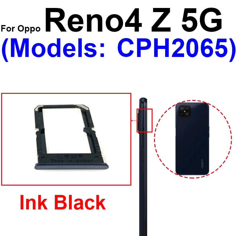 For OPPO Reno 4 4 Pro 4SE 4Z 5G SIM Card Tray SIM Card Socket Card Reader Holder Slot Repair Parts