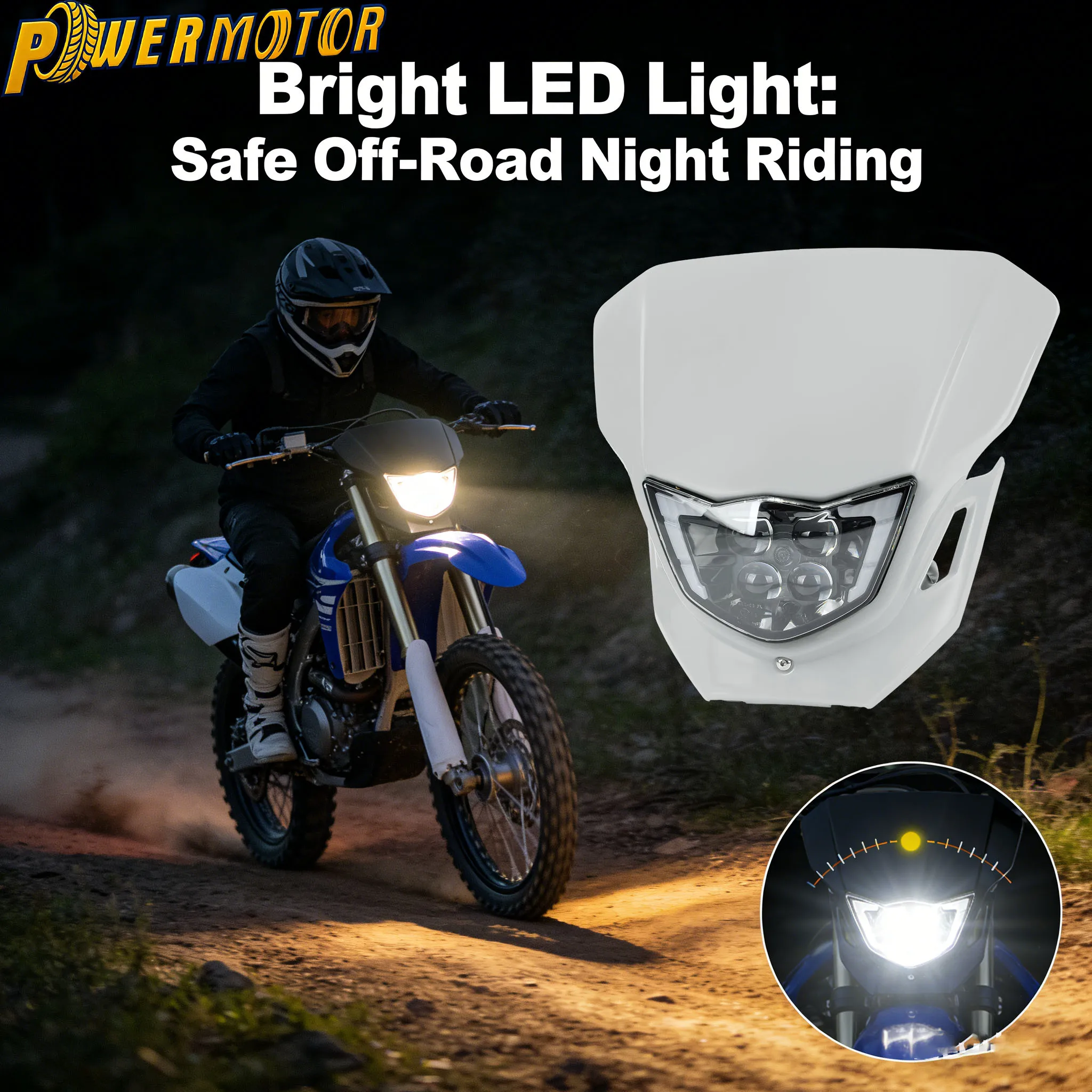 

For Yamaha WR250F WR450F YZ250F YZ450F 2015-2019 CQR250 Motocross Headlight LED High Low Beam Headlamp Dirt Bike Accessories