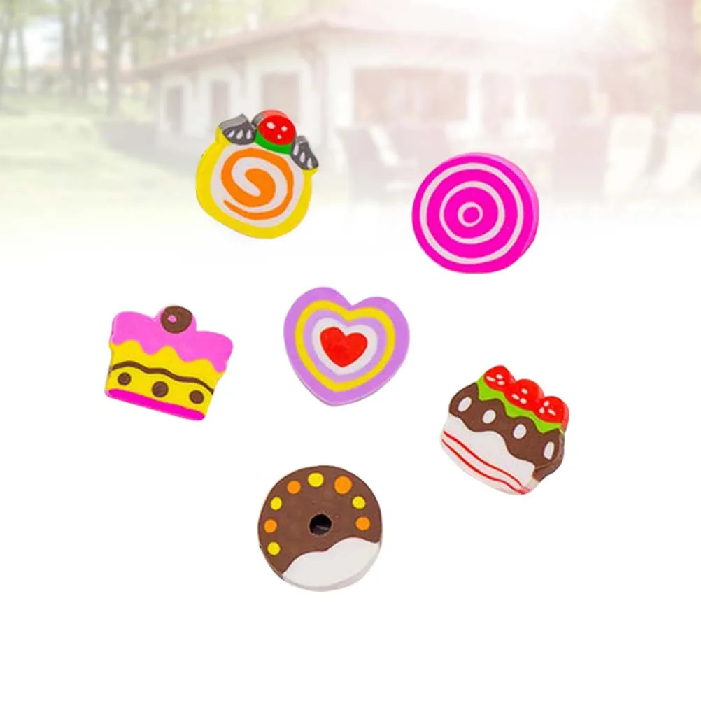 

6Pcs Creative Donut Style Erasers for Students Aid Lovely Bright Colored School Supplies Correction Rubber