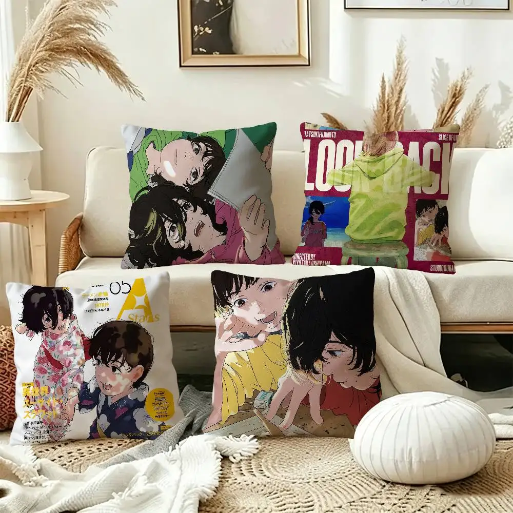 Anime Look Back Cushion Cover Inches Farmhouse Decor Home Throw Pillow Covers For Couch Decorations