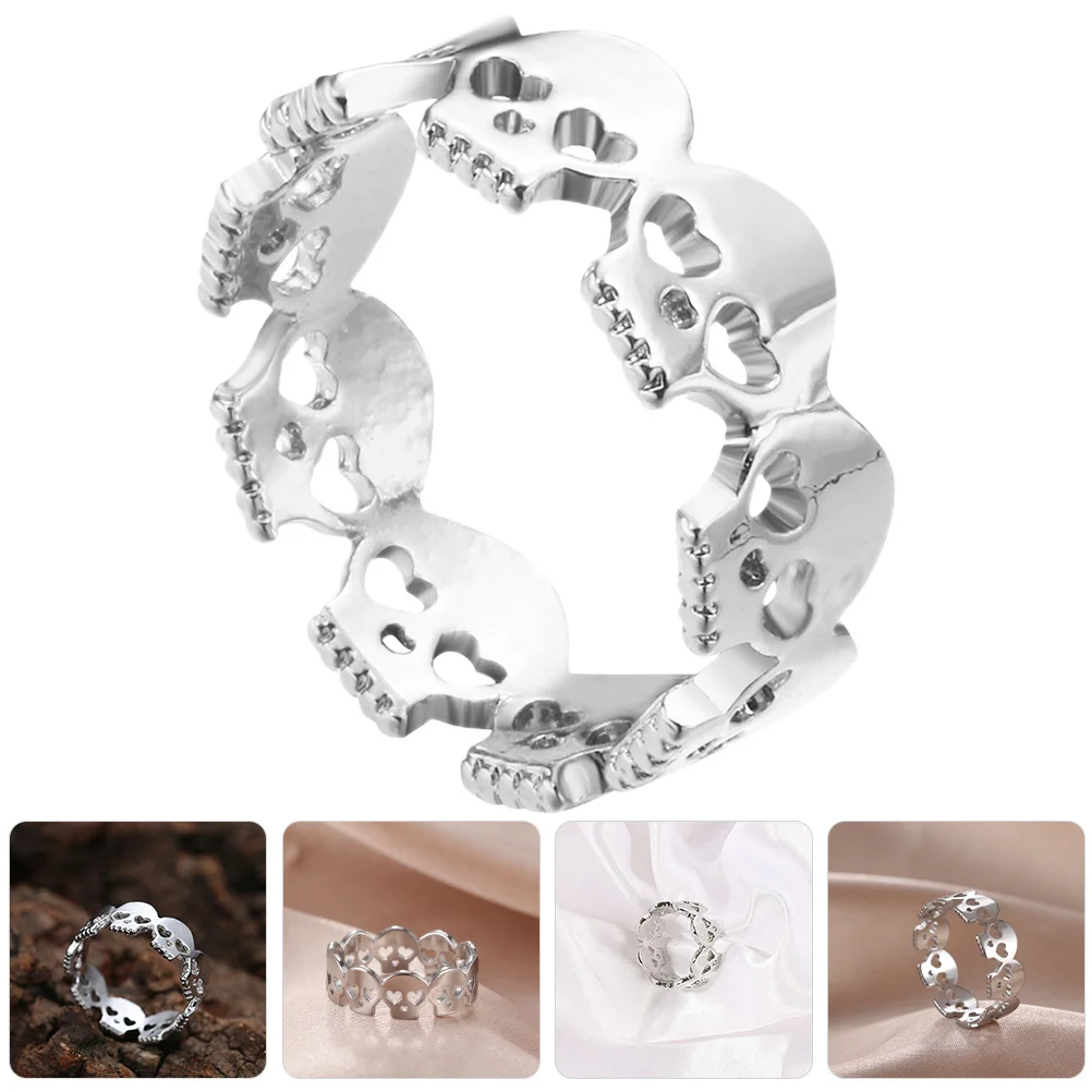 Gothic Skull Finger Ring Metal Ring Durable Comfortable Casual Halloween Finger Jewelry Skull Rings Rings for Women