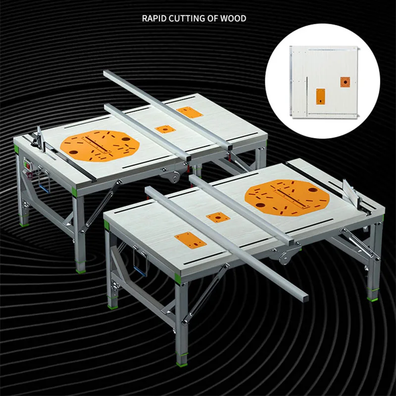 Folding Work Table Multifuctional Portable Workbench DIY Woodworking Use Folding Lifting Work Saw Upside Down Sliding Table Saw