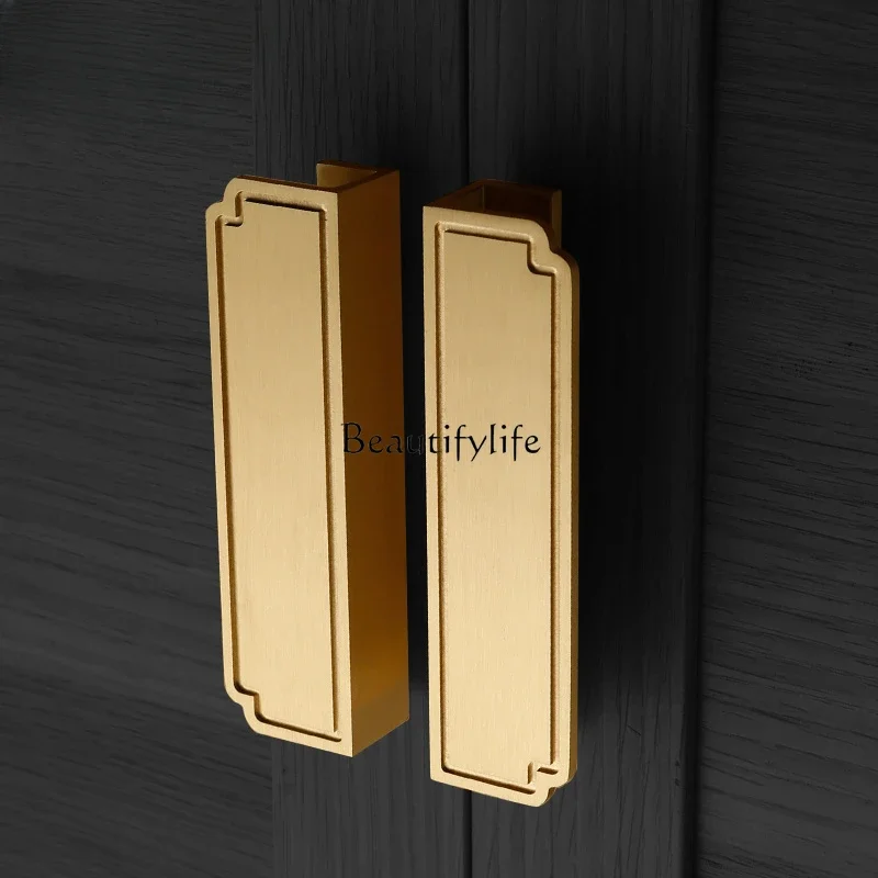 New Chinese Style Handle Cabinet Door Vintage Door Handle Antique Reproduction Furniture Gold Handle