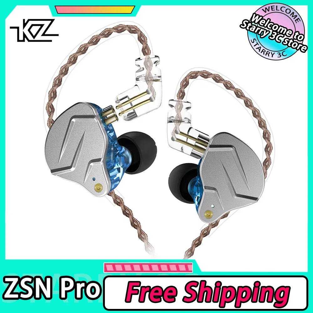 KZ-ZSN Pro Wird Earphone Noise Reduction Pluggable Bass HIFI In-ear Earphone Lightwight Customized Sports Gamer Accessories Gift