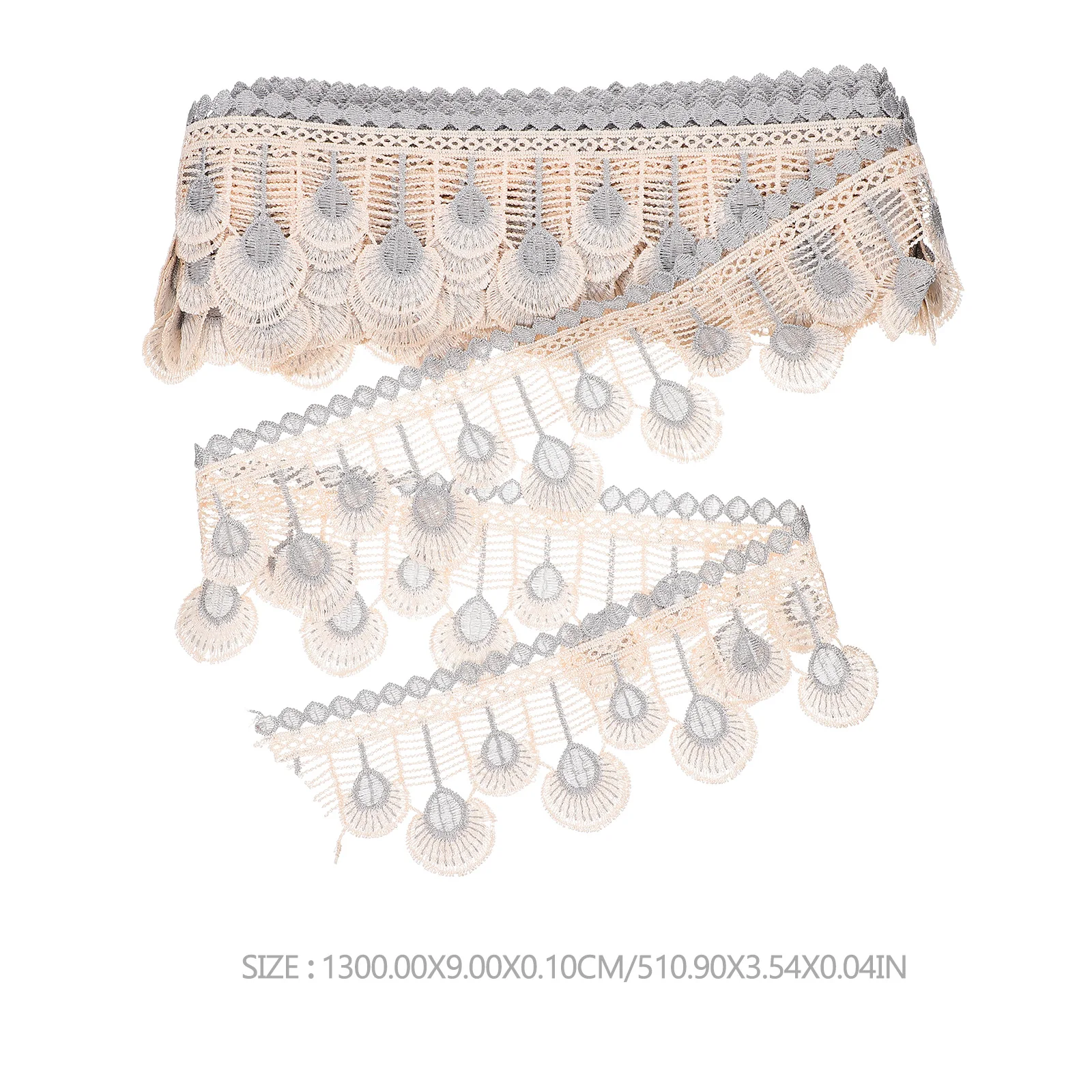 

Curtain Lace Accessories Polyester Silk Trim Valance Edges DIY Material Sewing White Ribbon
