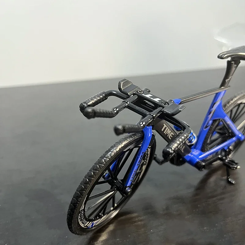 1:10 Model Alloy Mountain Finger Bike TT-timed Racing Blue Mini Bike Diecast Adult Simulation Collection Gifts Boy\'s Toys