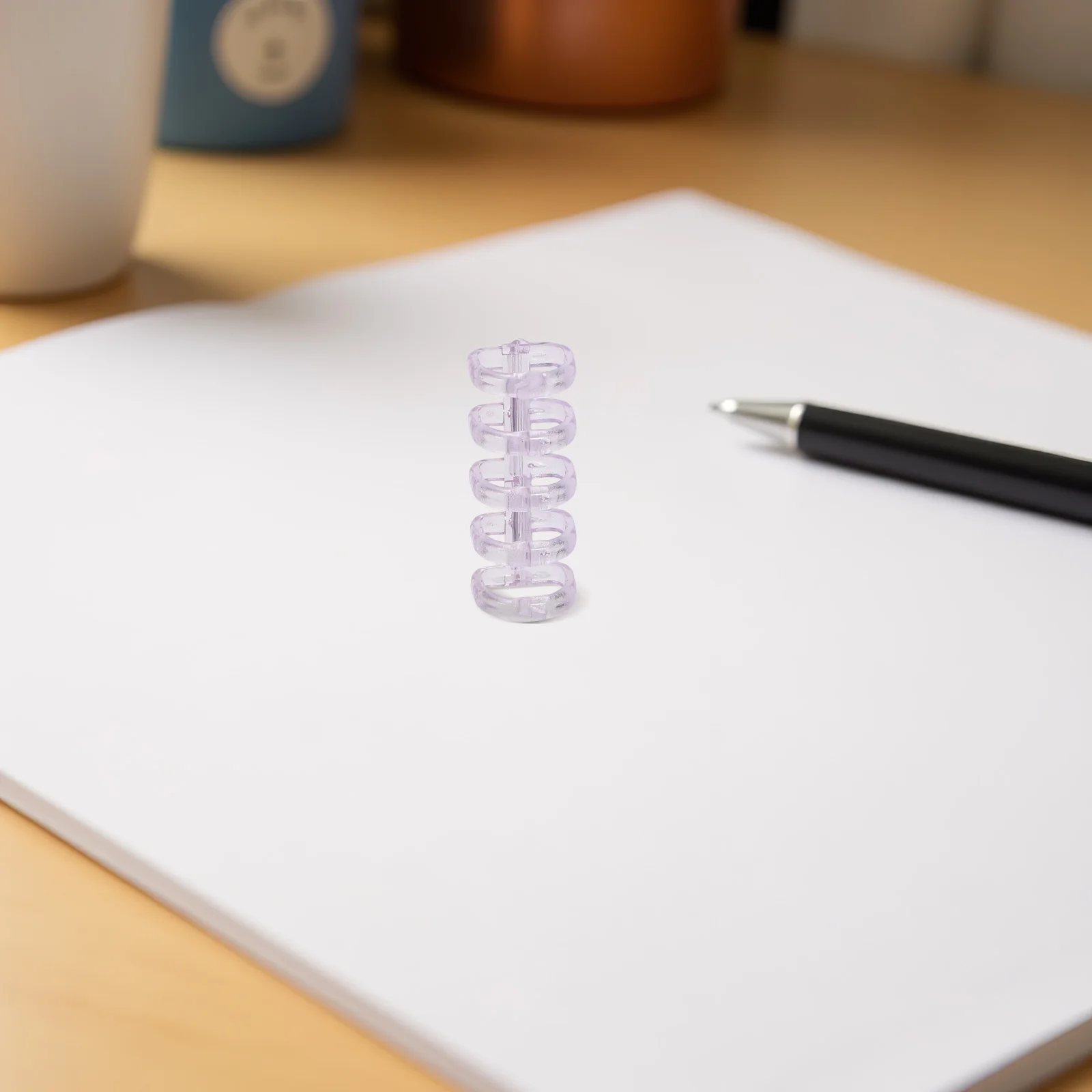 100Pcs Loose-Leaf Binder Rings Transparent Plastic 5-Hole Openable Clips for Office School Index Cards Notebook Binding