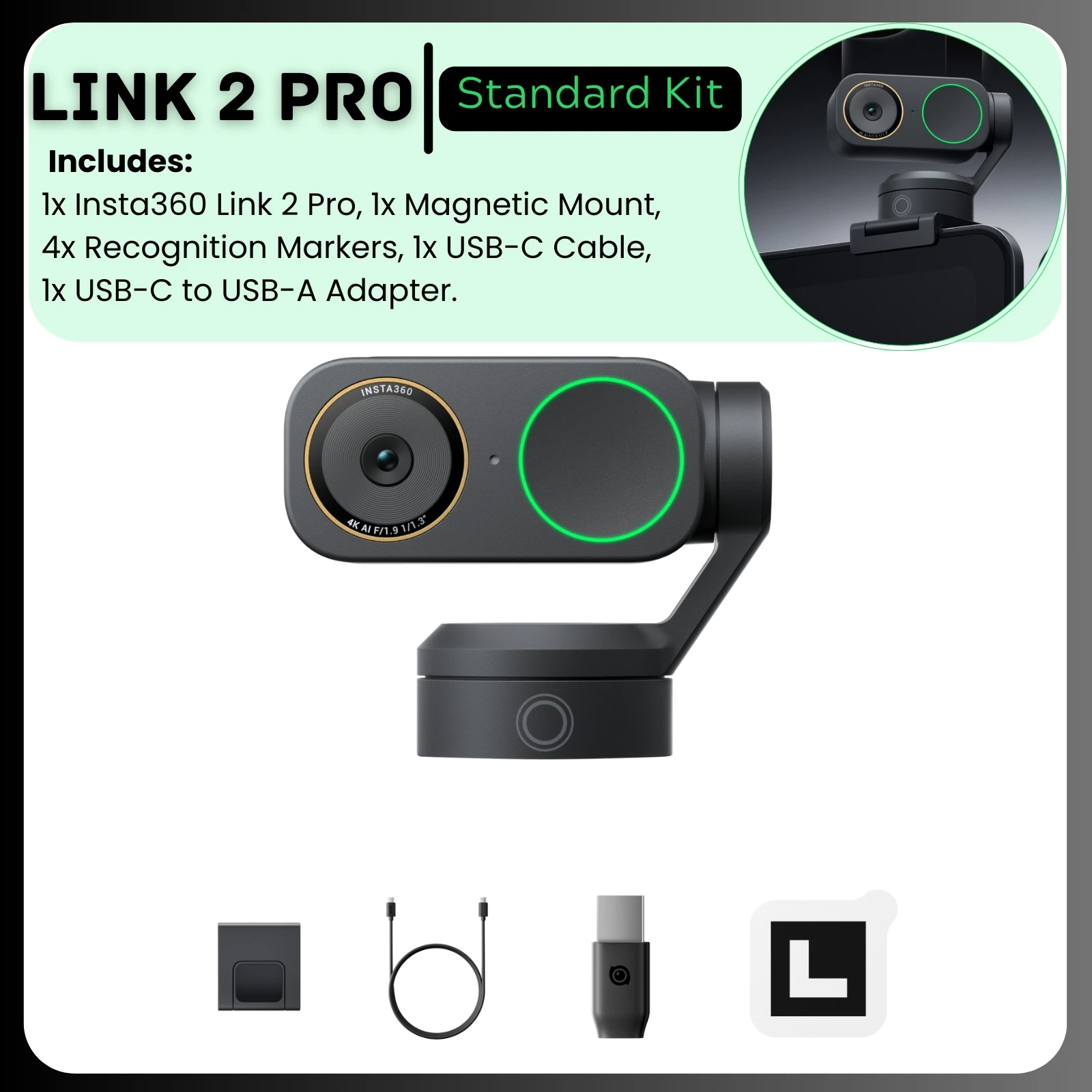 Insta360 Link 2 Pro & 2C Pro Webcam 4K 30fps, AI Tracking, Noise Insta360 Link 2 Pro & 2C Pro Webcam 4K 30fps, AI Tracking, Noise
