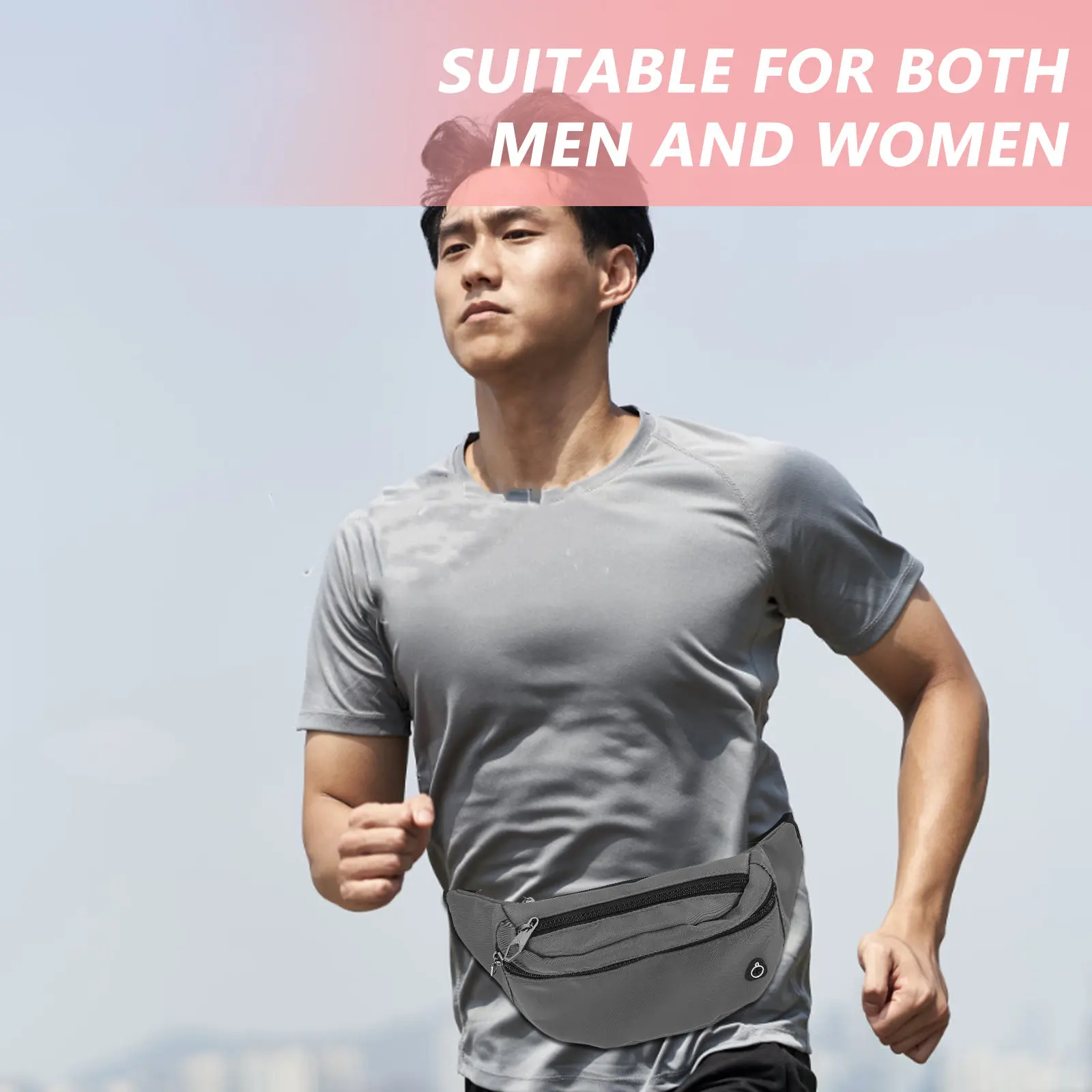 

Fanny Pack Waist Bag High Durability Nylon Material Multiple Pockets Mobile Phone Keys Water Bottle Storage Portable for Men