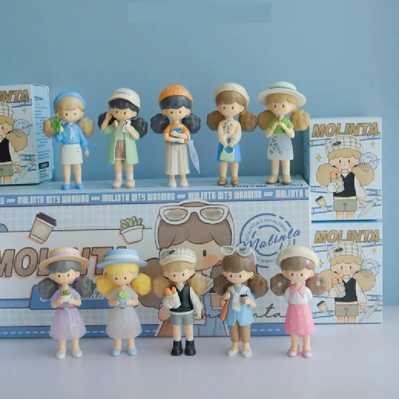 

Molinta V9 City Wandering Series Blind Box Surprise Trendy Toy Anime Figure Mystery Box Ornament Cute Desktop Ornament Girl Gif