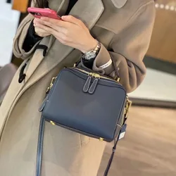 2025 Skórzana torebka na ramię Boston Layer Cowhide Crossbody Torebka na ramię dla kobiet