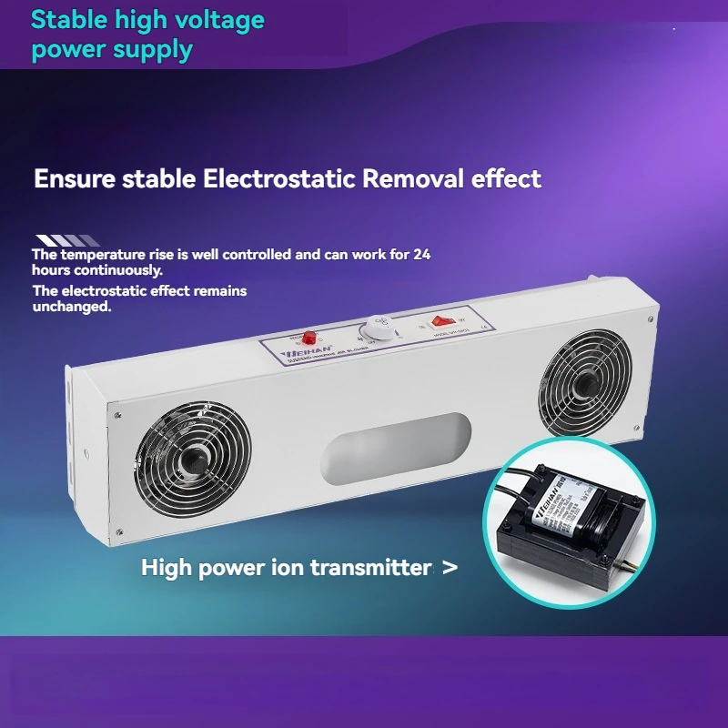 

Подвесной ионный вентилятор Промышленный статический элиминатор Удаление пыли Ионный вентилятор Удаление пыли в чистых помещениях и антистатическое оборудование