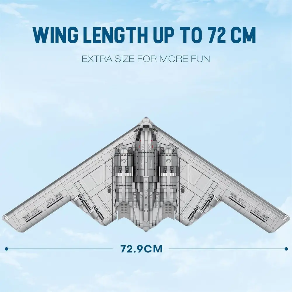 2063-Piece Stealth Bomber Airplane Building Blocks Kit for Adults, Military-Themed Brick Toy Ideal Gift