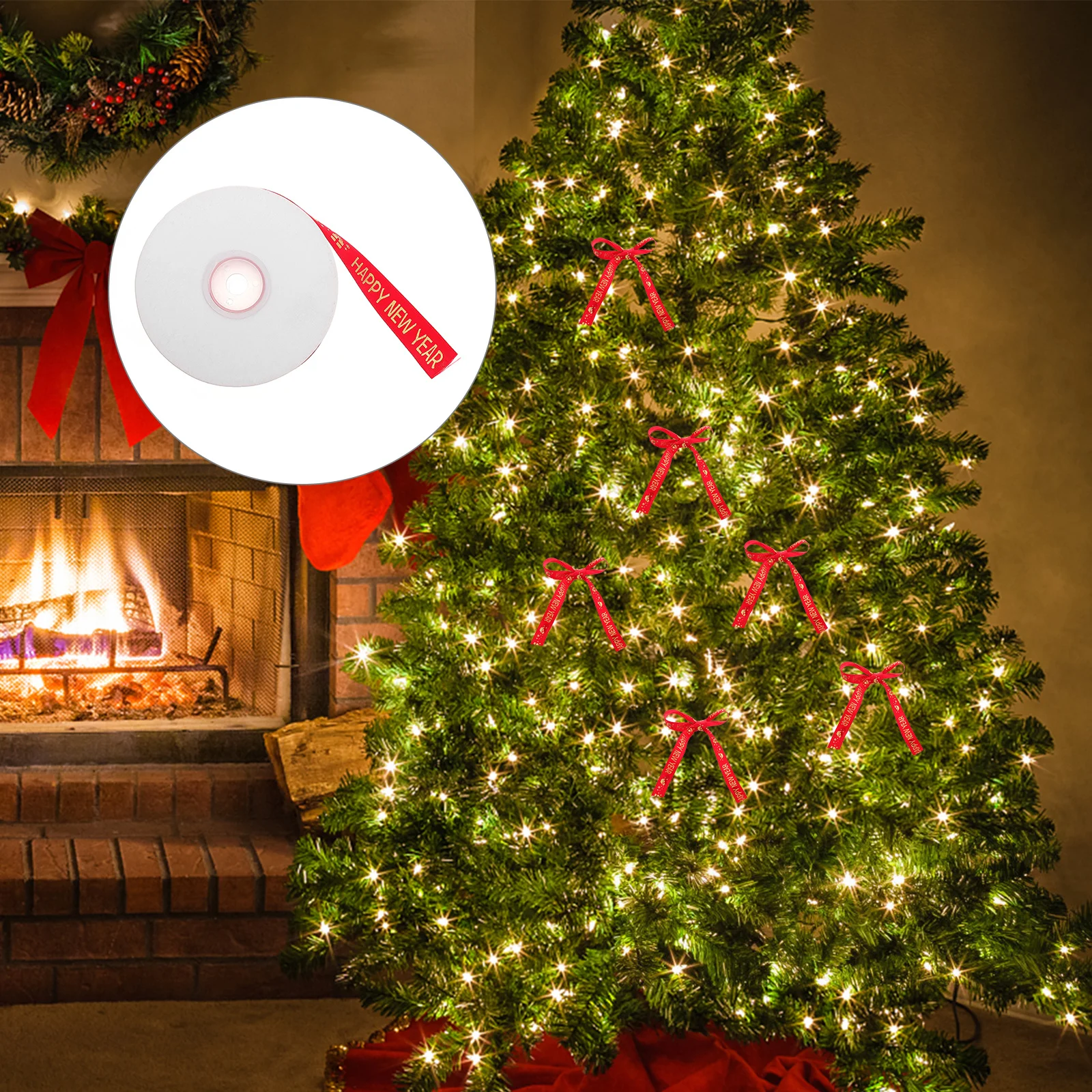 

1pc New Year Ribbon Exquisite Design Gorgeous Color Holiday Party Decor Gift Wrapping Ribbon Roll Polyester Diy Craft Festival