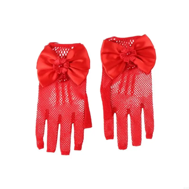 

Stylish Gloves Lovely Mittens for Girls Gowns Dress Feature Lace Imitation Pearls Accent Formal Occassion