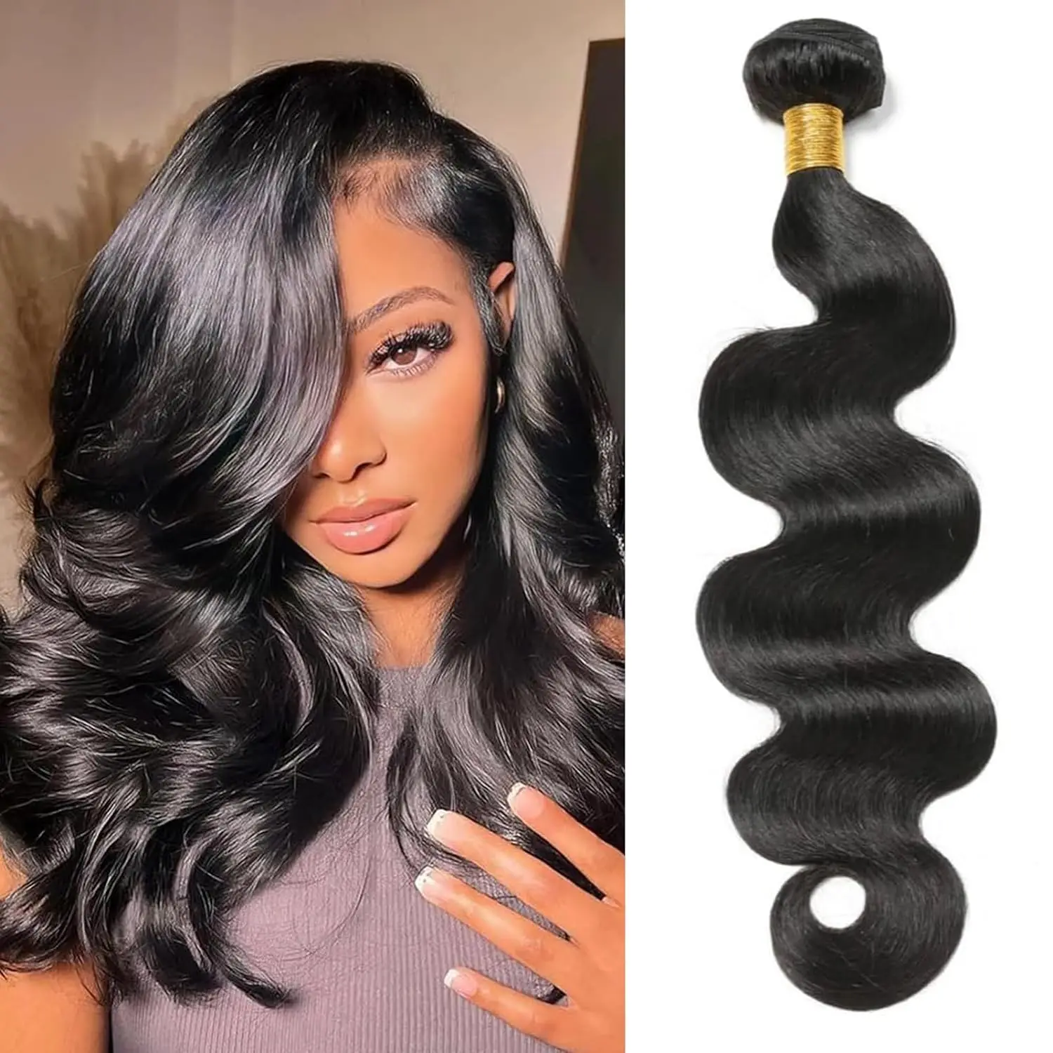 10A Brazilian Virgin Human Hair Body Wave Bundles Natural Color 100% Unprocessed Brazilian Human Hair Wavy Hair